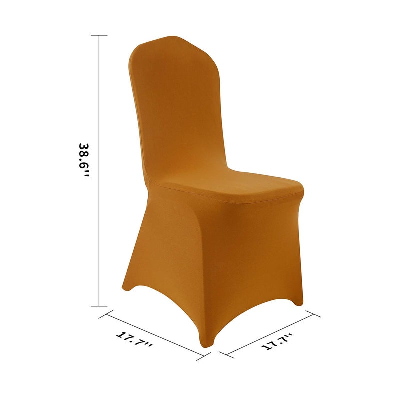 Peomeise Stretch Spandex Chair Cover for Wedding Party Dining Banquet Event (Gold, 25) - Image 4